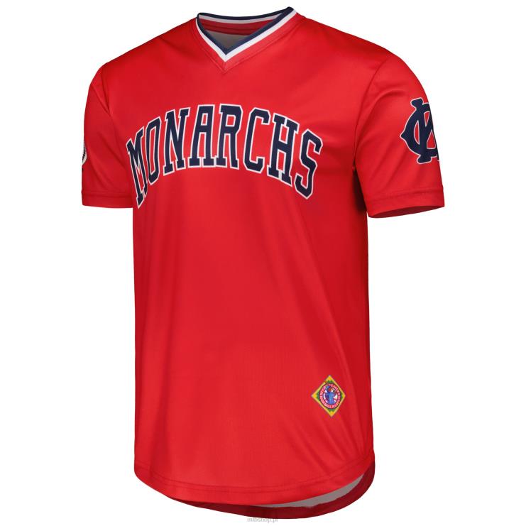 kansas city monarchs przeszywana czerwoną sublimowaną koszulką z dekoltem w szpic mężczyźni 0J02V975 MLB Jerseys