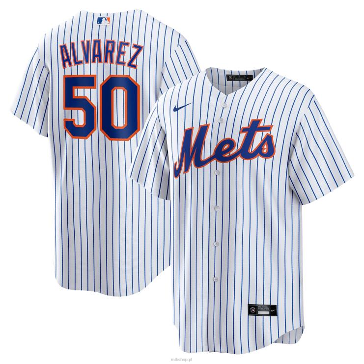Biała replika domowej koszulki gracza New York Mets Francisco Alvarez Nike mężczyźni 0J02V1619 MLB Jerseys