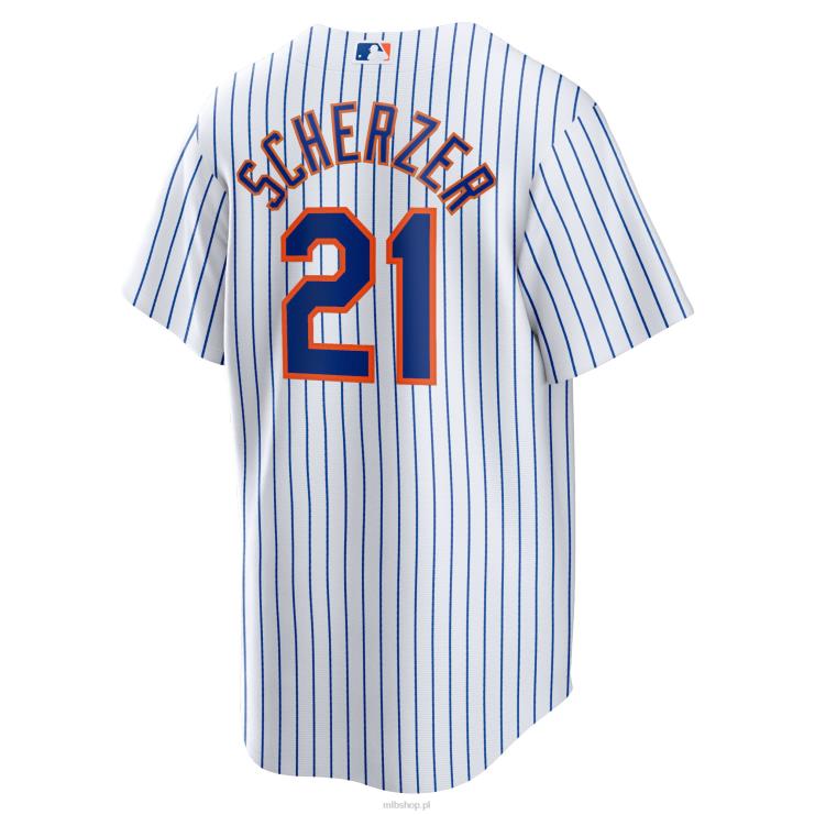 Biała replika domowej koszulki gracza New York Mets Max Scherzer Nike mężczyźni 0J02V790 MLB Jerseys