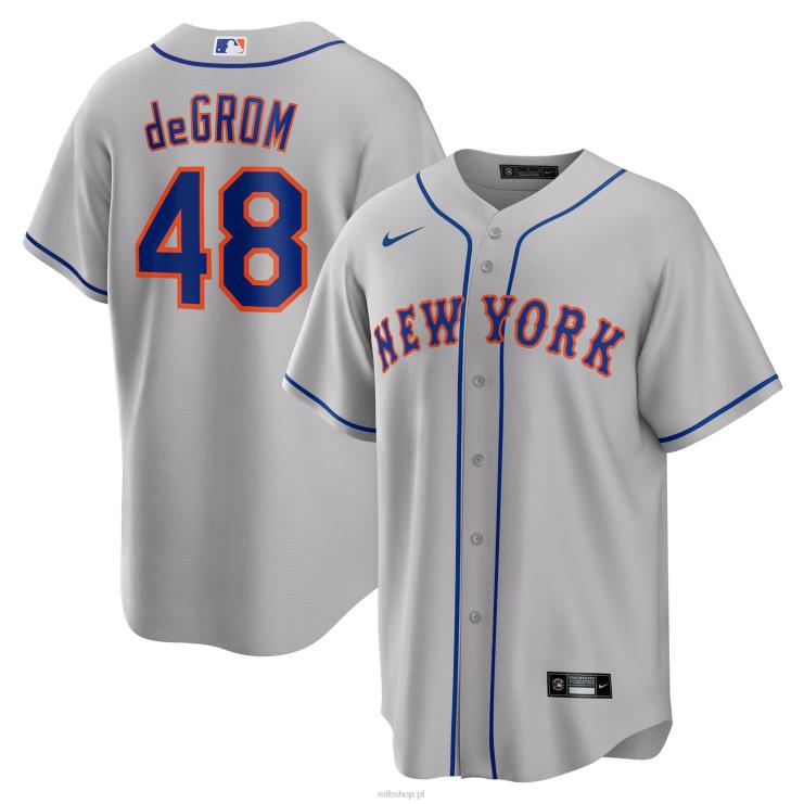 New York Mets Jacob Degrom Nike Grey Road replika koszulki z nazwiskiem gracza mężczyźni 0J02V635 MLB Jerseys