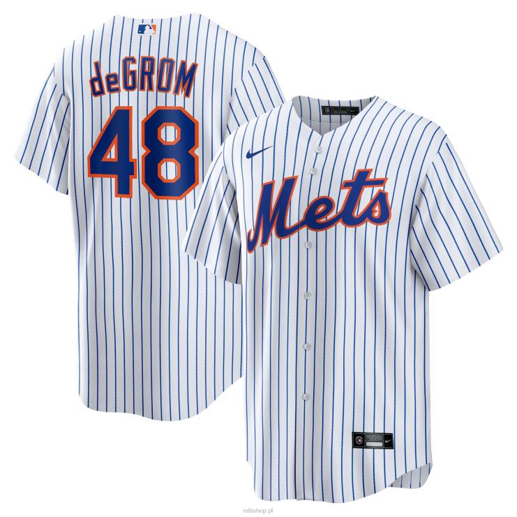 New York Mets jacob degrom nike biała replika domowej koszulki z nazwiskiem gracza mężczyźni 0J02V634 MLB Jerseys