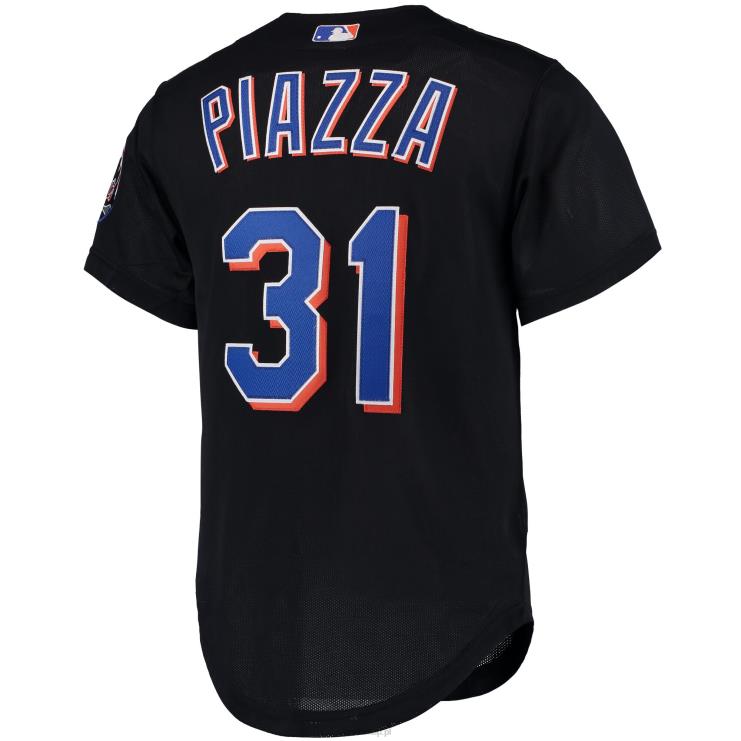 New York Mets mike piazza mitchell & ness czarna koszulka treningowa z kolekcji cooperstown mężczyźni 0J02V164 MLB Jerseys