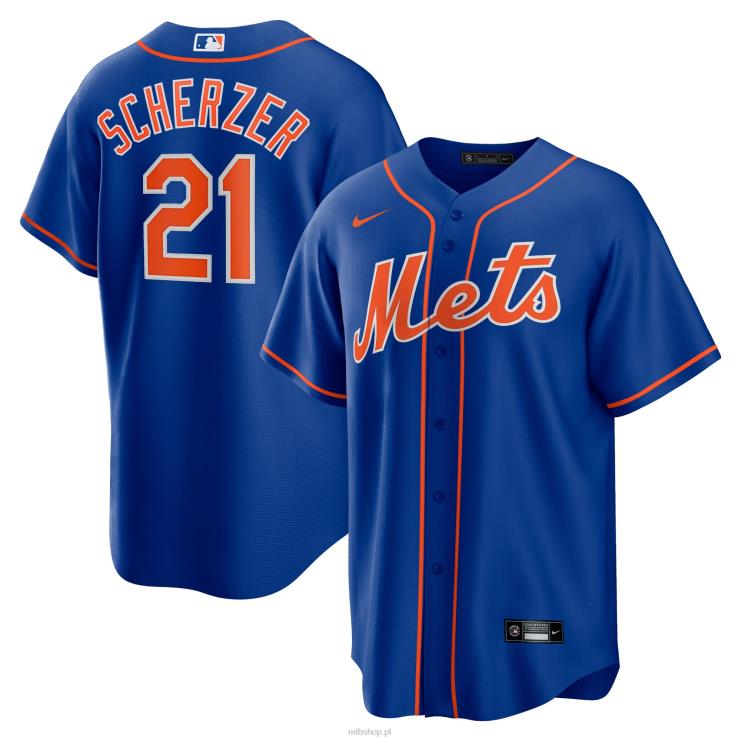Replika koszulki New York Mets Max Scherzer Nike Royal Alternative Player mężczyźni 0J02V1083 MLB Jerseys