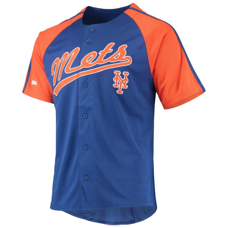 Zapinana na guziki replika raglanowej koszulki New York Mets ze szwami królewskimi mężczyźni 0J02V776 MLB Jerseys