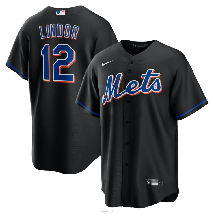 czarna replika alternatywnej koszulki gracza New York Mets Francisco Lindor Nike 2022 mężczyźni 0J02V347 MLB Jerseys