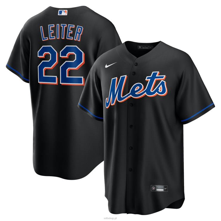 czarna replika koszulki New York Mets Al Leiter Nike 2022 mężczyźni 0J02V1182 MLB Jerseys