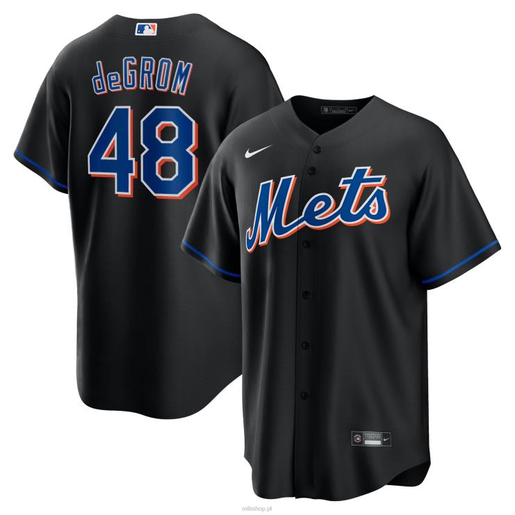czarna replika koszulki New York Mets Jacob Degrom 2022 Nike mężczyźni 0J02V1048 MLB Jerseys