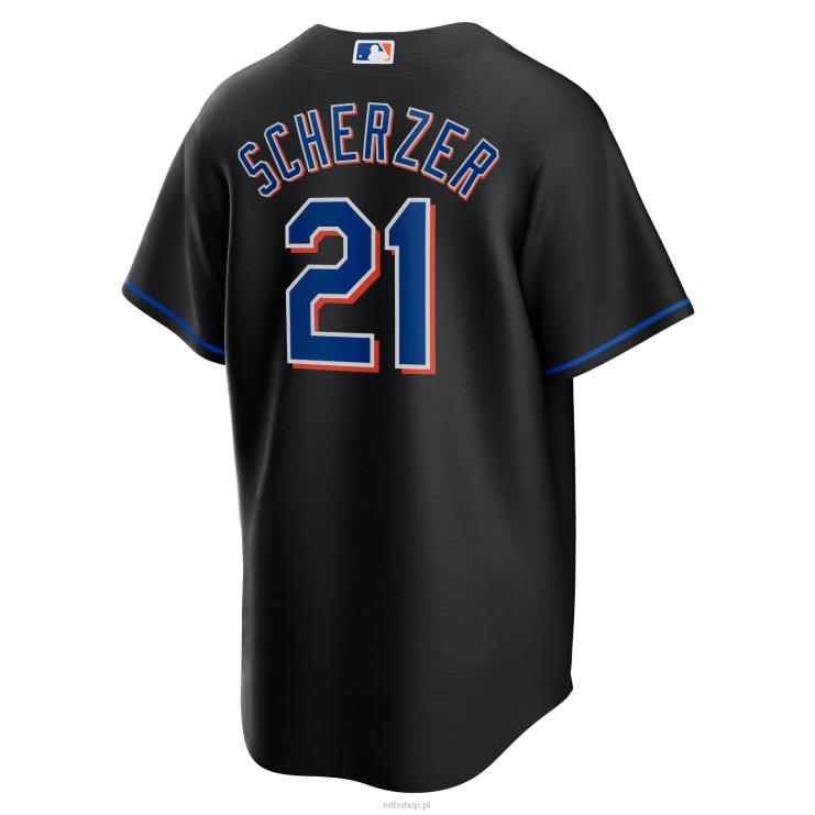 czarna replika koszulki New York Mets Max Scherzer Nike mężczyźni 0J02V476 MLB Jerseys