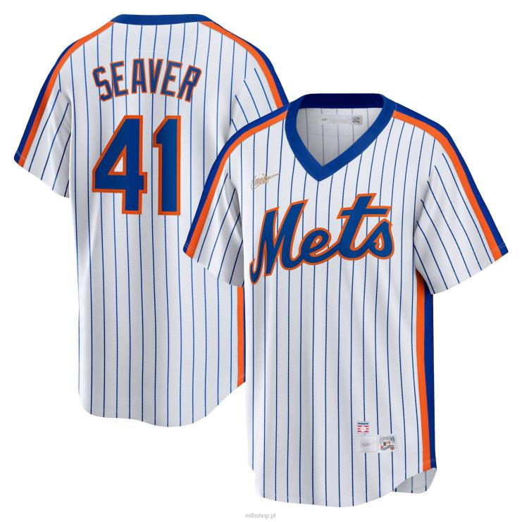 koszulka New York Mets Tom Seaver nike biała domowa kolekcja cooperstown mężczyźni 0J02V418 MLB Jerseys