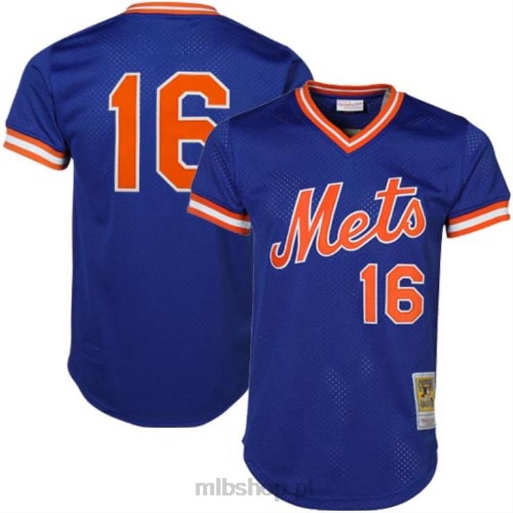 new york mets dwight gooden mitchell & ness royal cooperstown siatkowa koszulka treningowa do pałki mężczyźni 0J02V1047 MLB Jerseys