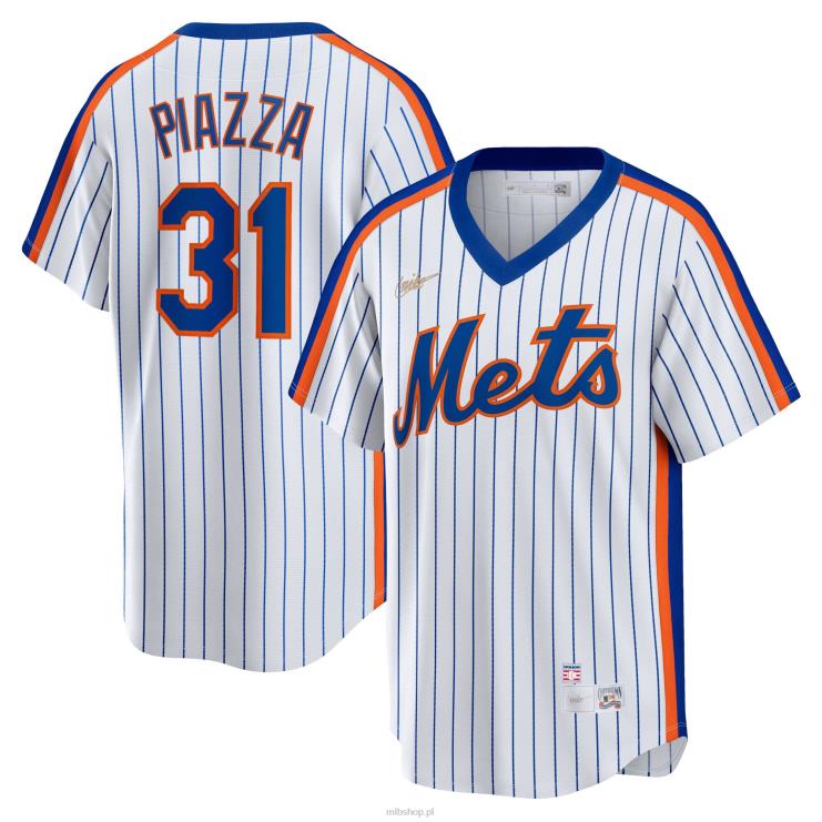 nowa koszulka york mets mike piazza nike biała domowa kolekcja cooperstown mężczyźni 0J02V598 MLB Jerseys