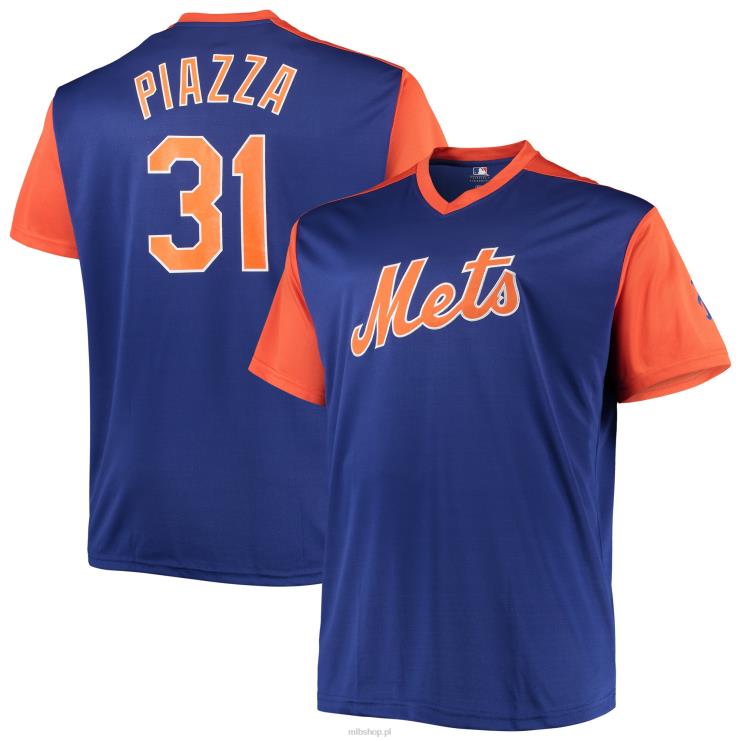 replika koszulki New York Mets Mike Piazza Royal/Orange Cooperstown Collection mężczyźni 0J02V1264 MLB Jerseys