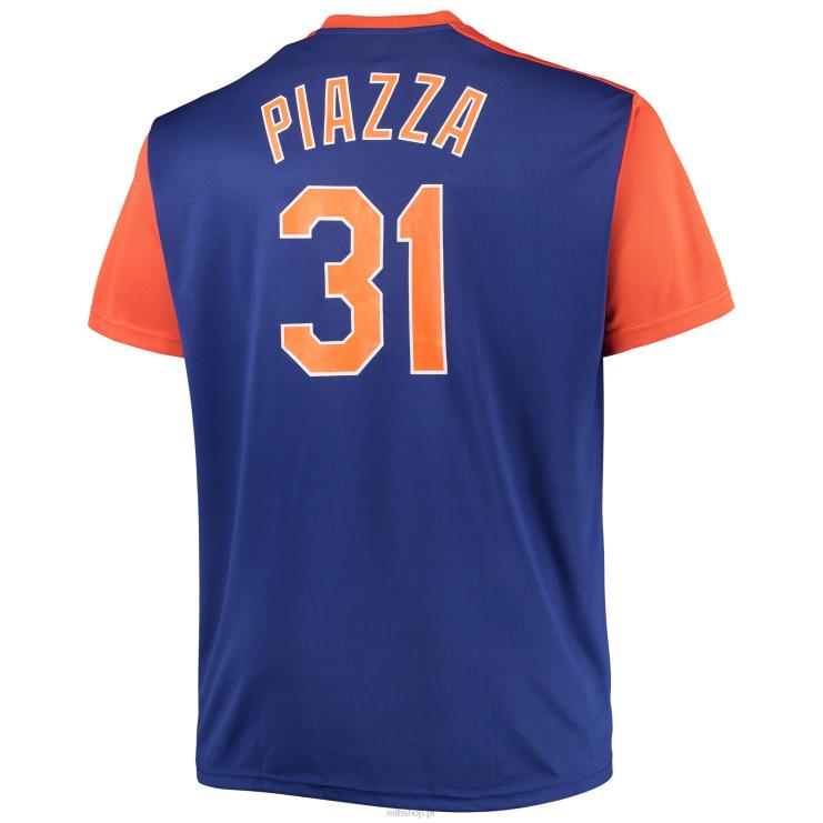 replika koszulki New York Mets Mike Piazza Royal/Orange Cooperstown Collection mężczyźni 0J02V1264 MLB Jerseys