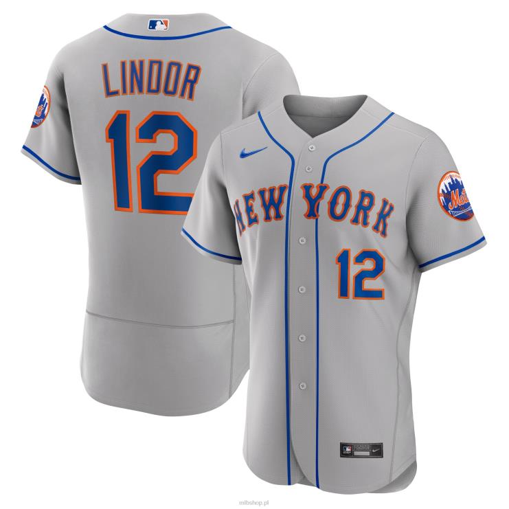 szara autentyczna koszulka gracza New York Mets Francisco Lindor Nike mężczyźni 0J02V656 MLB Jerseys