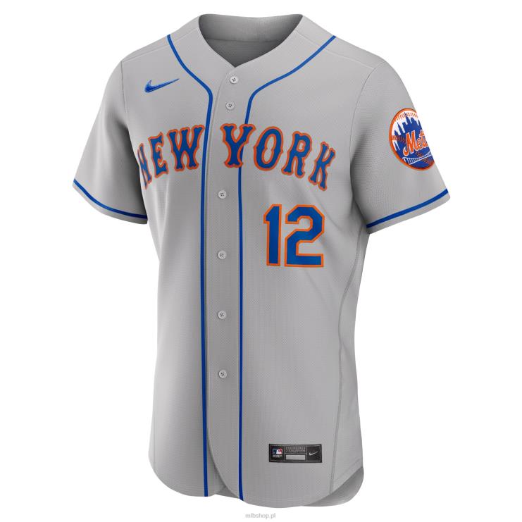 szara autentyczna koszulka gracza New York Mets Francisco Lindor Nike mężczyźni 0J02V656 MLB Jerseys
