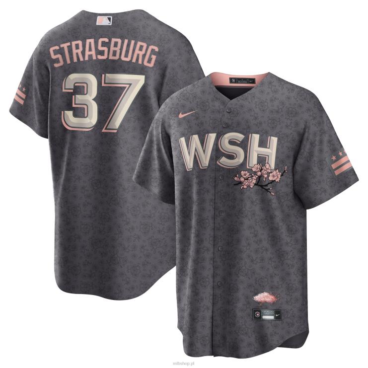 replika koszulki gracza Washington Nationals Stephen Strasburg Nike Carbon City Connect mężczyźni 0J02V698 MLB Jerseys