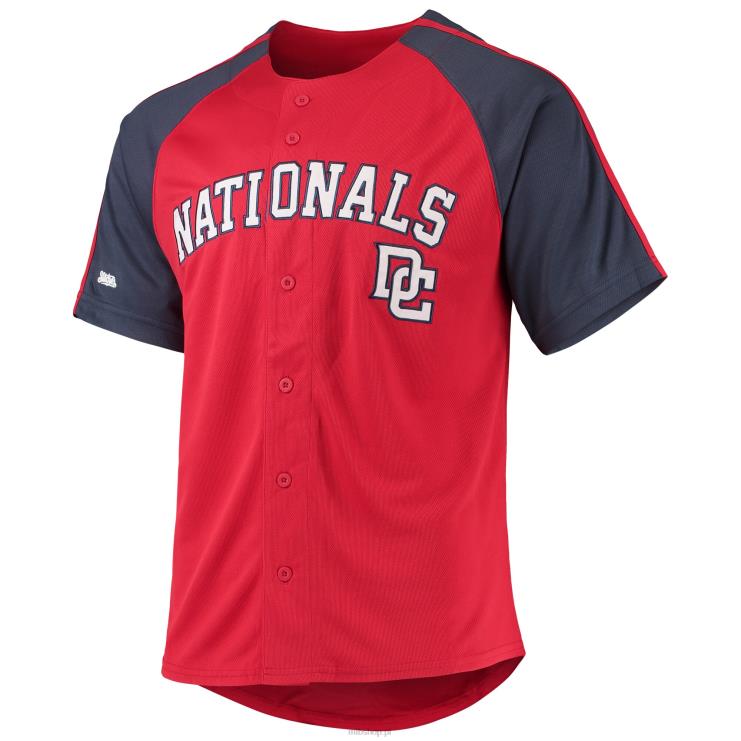 replika raglanowej koszulki z przeszyciami Washington Nationals, czerwona, zapinana na guziki mężczyźni 0J02V761 MLB Jerseys