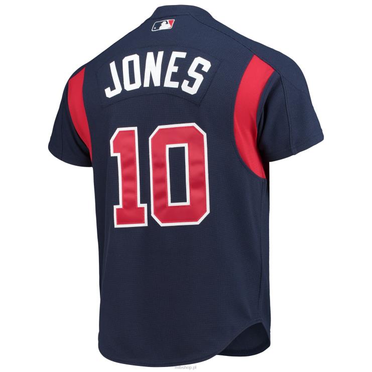 Atlanta Brass Chipper Jones Mitchell & Ness Granatowa koszulka z kolekcji Cooperstown do ćwiczeń z pałkami mężczyźni 0J02V579 MLB Jerseys