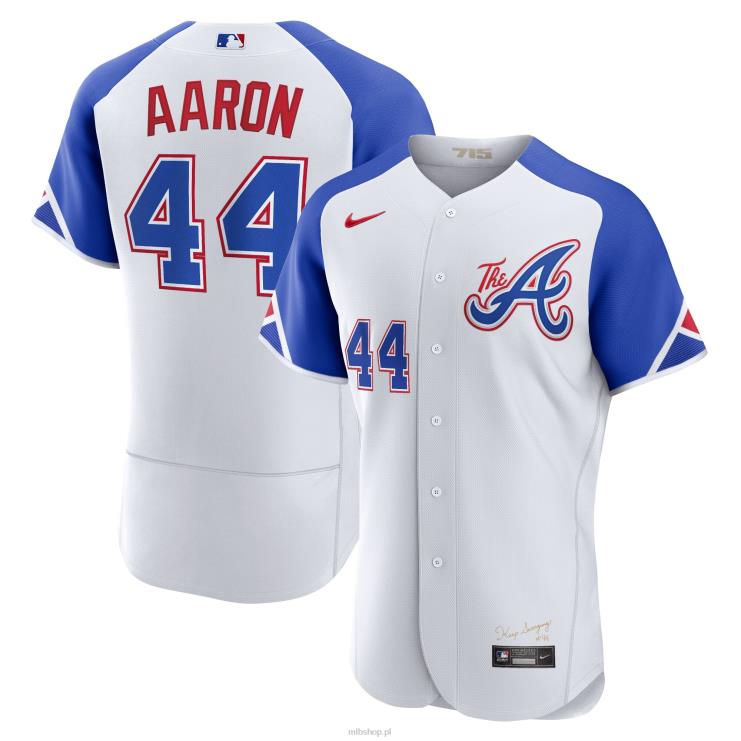 Atlanta Brass Hank Aaron Nike Biała 2023 City Connect autentyczna koszulka gracza mężczyźni 0J02V572 MLB Jerseys