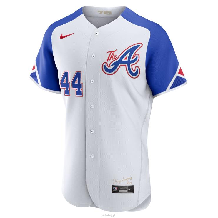 Atlanta Brass Hank Aaron Nike Biała 2023 City Connect autentyczna koszulka gracza mężczyźni 0J02V572 MLB Jerseys