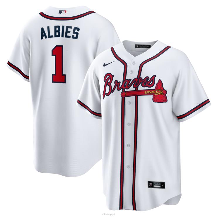 Atlanta Brass Ozzie Albies Nike Biała replika domowej koszulki z nazwiskiem zawodnika mężczyźni 0J02V4 MLB Jerseys