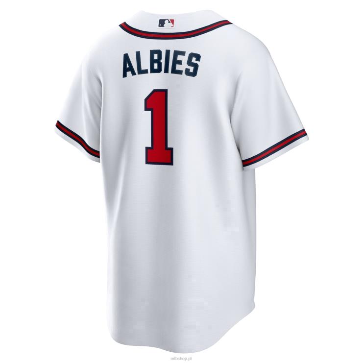 Atlanta Brass Ozzie Albies Nike Biała replika domowej koszulki z nazwiskiem zawodnika mężczyźni 0J02V4 MLB Jerseys