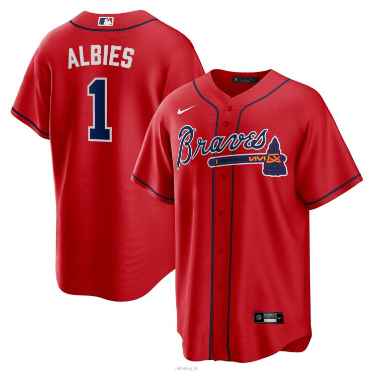 Atlanta Brass Ozzie Albies Nike Czerwona Alternatywna Replika Imienia Gracza Koszulka mężczyźni 0J02V3 MLB Jerseys