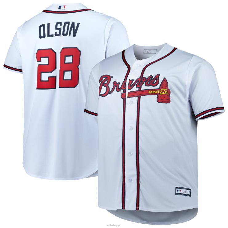 Atlanta Braves Matt Olson biała replika dużej i wysokiej koszulki gracza mężczyźni 0J02V585 MLB Jerseys