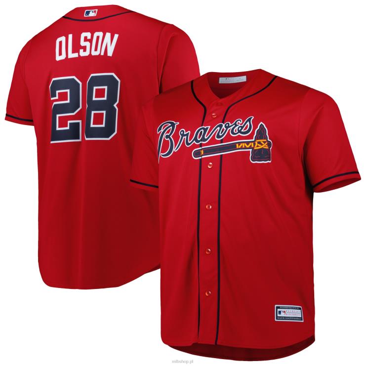 Atlanta Braves Matt Olson czerwona replika dużej i wysokiej koszulki gracza mężczyźni 0J02V913 MLB Jerseys
