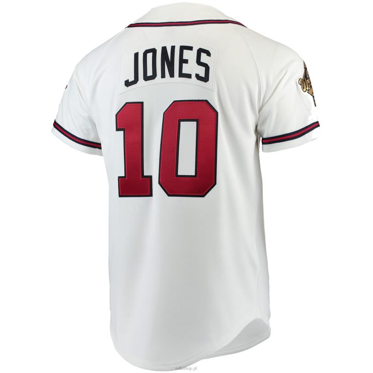 Biała autentyczna koszulka Atlanta Bravers Chipper Jones Mitchell & Ness mężczyźni 0J02V415 MLB Jerseys