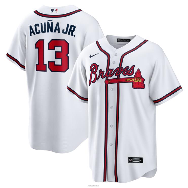 atlanta odważny ronald acuna jr. Biała replika domowej koszulki z nazwiskiem zawodnika nike mężczyźni 0J02V20 MLB Jerseys