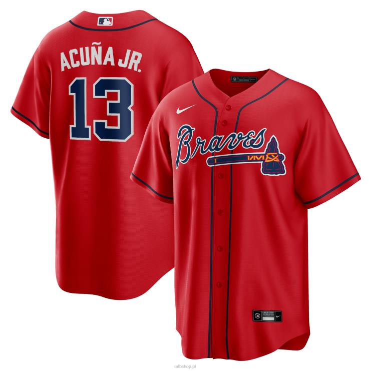 atlanta odważny ronald acuna jr. czerwona replika alternatywnej koszulki z nazwiskiem zawodnika nike mężczyźni 0J02V19 MLB Jerseys