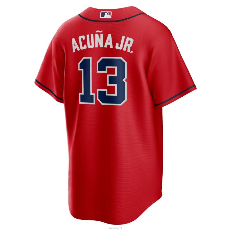 atlanta odważny ronald acuna jr. czerwona replika alternatywnej koszulki z nazwiskiem zawodnika nike mężczyźni 0J02V19 MLB Jerseys