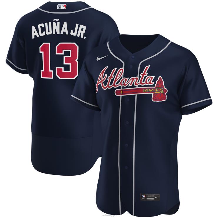atlanta odważny ronald acuna jr. nike granatowa alternatywna autentyczna koszulka gracza mężczyźni 0J02V926 MLB Jerseys