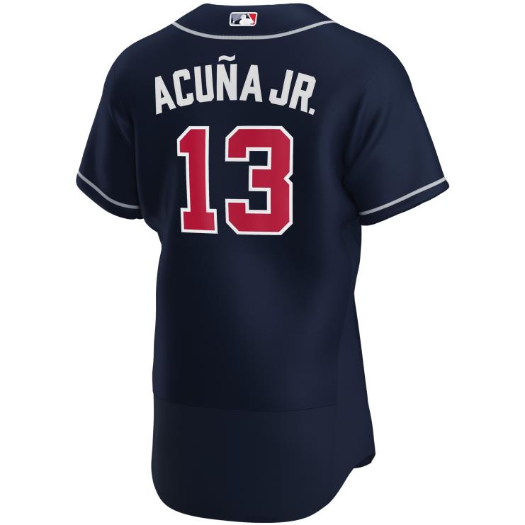 atlanta odważny ronald acuna jr. nike granatowa alternatywna autentyczna koszulka gracza mężczyźni 0J02V926 MLB Jerseys