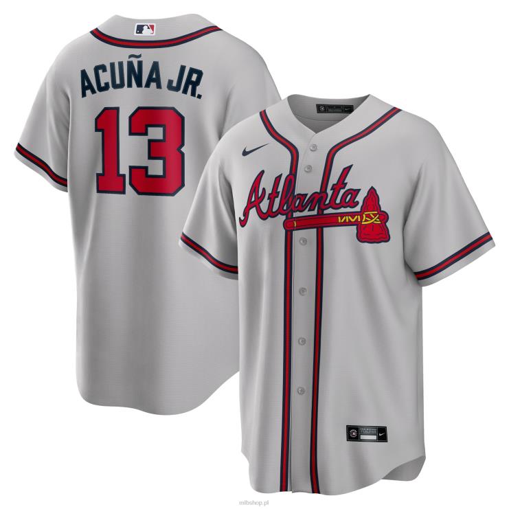 atlanta odważny ronald acuna jr. szara koszulka nike z repliką nazwiska gracza mężczyźni 0J02V18 MLB Jerseys