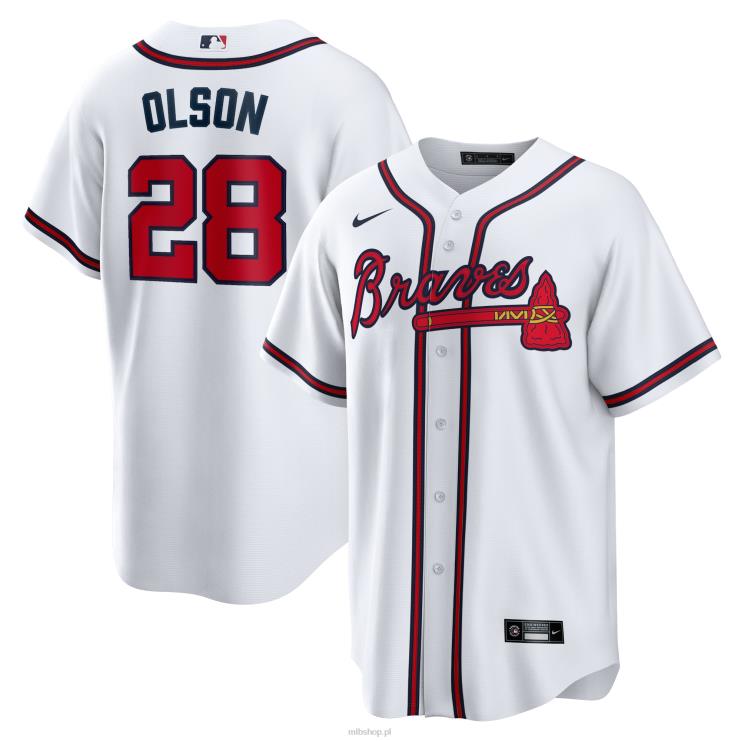 biała domowa replika koszulki Nike Atlanta Bravers Matt Olson mężczyźni 0J02V57 MLB Jerseys