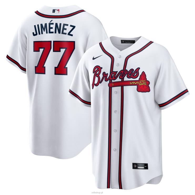 biała domowa replika koszulki gracza Atlanta Brass Joe Jimeneza Nike mężczyźni 0J02V1592 MLB Jerseys