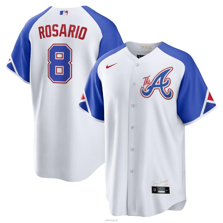 biała replika koszulki gracza Atlanta Braves Eddie Rosario Nike 2023 City Connect mężczyźni 0J02V513 MLB Jerseys