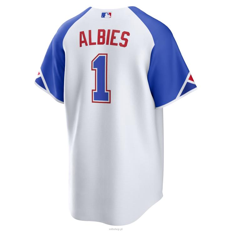 biała replika koszulki gracza Nike 2023 City Connect Atlanta Brass Ozzie Albies mężczyźni 0J02V31 MLB Jerseys