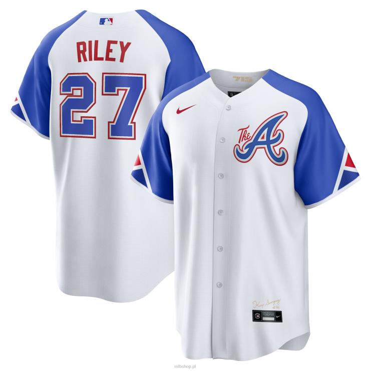 biała replika koszulki gracza Nike City Connect 2023 Atlanta Brass Austin Riley mężczyźni 0J02V15 MLB Jerseys