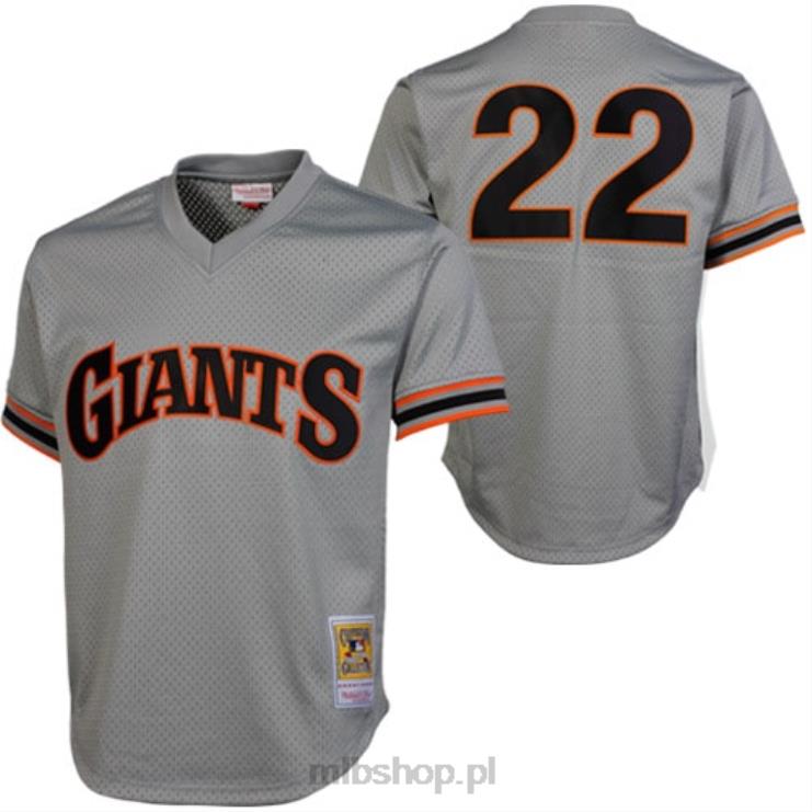 mitchell & ness will clark san francisco giganci 1989 autentyczna kolekcja cooperstown trening mrugnięcia jerseygray mężczyźni 0J02V344 MLB Jerseys