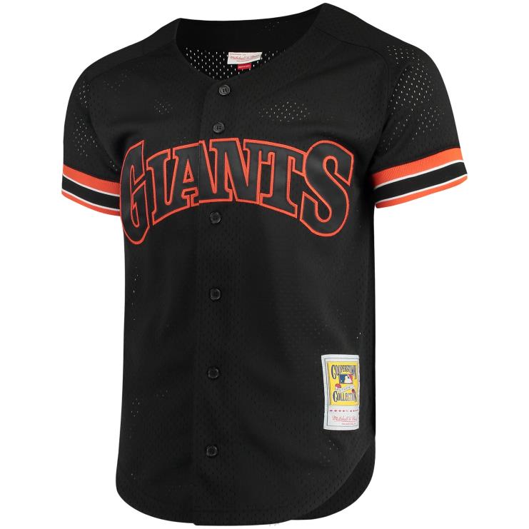 san francisco giganci matt williams mitchell & ness czarna moda kolekcja cooperstown siatkowa koszulka treningowa mrugnięcia mężczyźni 0J02V846 MLB Jerseys
