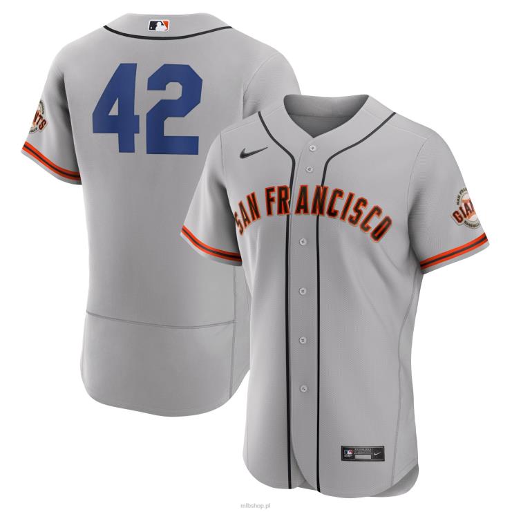 szara koszulka 2023 jackie robinson nike san francisco gigants w autentycznym stylu mężczyźni 0J02V1440 MLB Jerseys