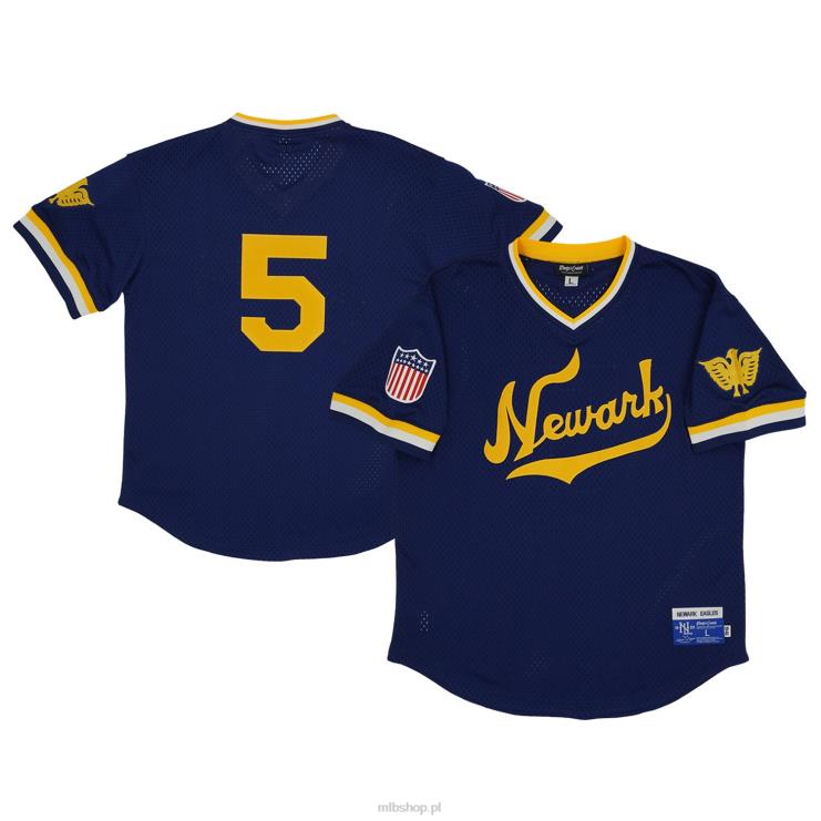 Newark Eagles #5 Rings & Crwns granatowa replika koszulki z dekoltem w szpic mężczyźni 0J02V1461 MLB Jerseys