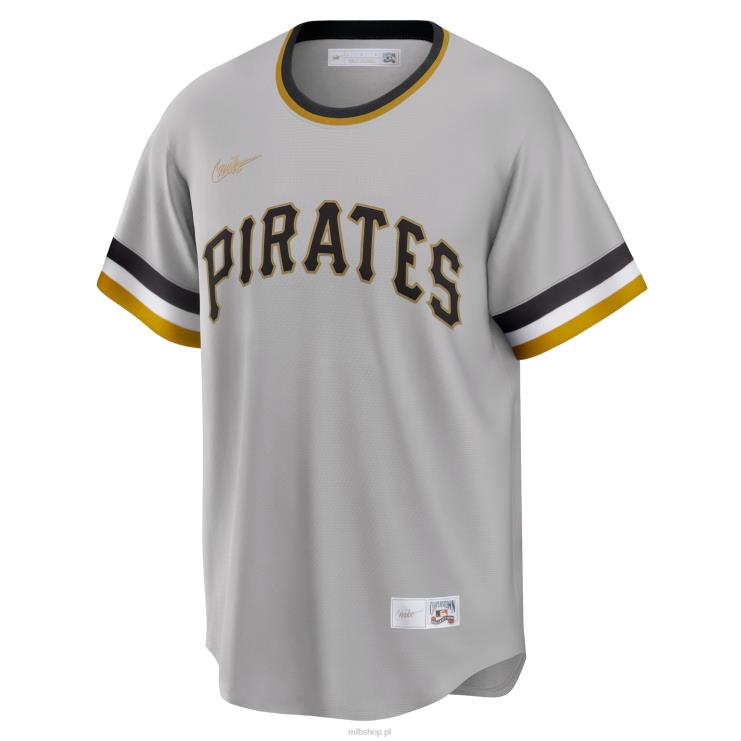 koszulka piratów z pittsburgha roberto clemente nike szara kolekcja road cooperstown mężczyźni 0J02V519 MLB Jerseys