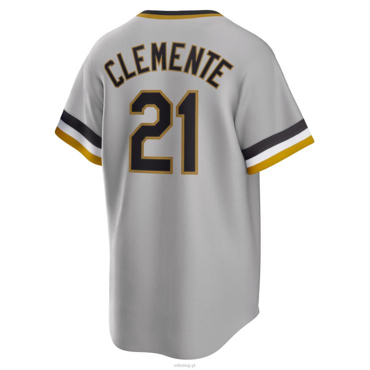 koszulka piratów z pittsburgha roberto clemente nike szara kolekcja road cooperstown mężczyźni 0J02V519 MLB Jerseys