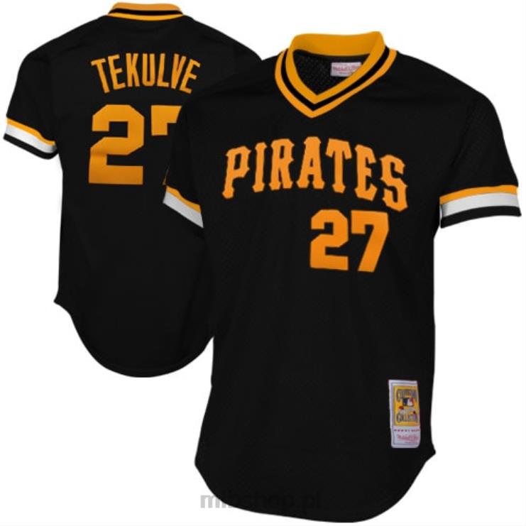 mitchell & ness pittsburgh pirates kent tekulve 1982 kolekcja cooperstown autentyczna koszulka treningowa czarna mężczyźni 0J02V843 MLB Jerseys