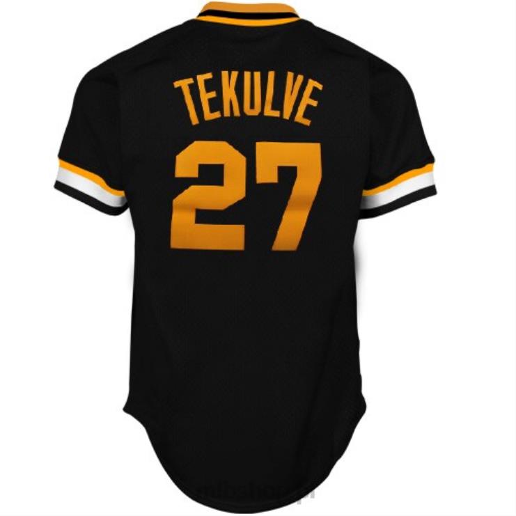 mitchell & ness pittsburgh pirates kent tekulve 1982 kolekcja cooperstown autentyczna koszulka treningowa czarna mężczyźni 0J02V843 MLB Jerseys