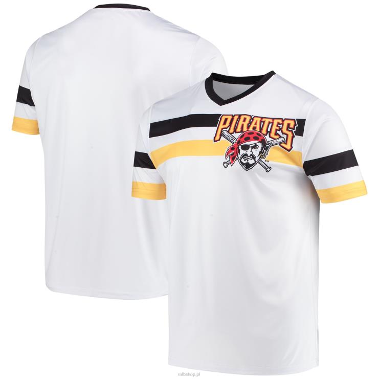 pittsburgh pirates szwy biała koszulka z dekoltem w szpic z kolekcji cooperstown mężczyźni 0J02V1528 MLB Jerseys